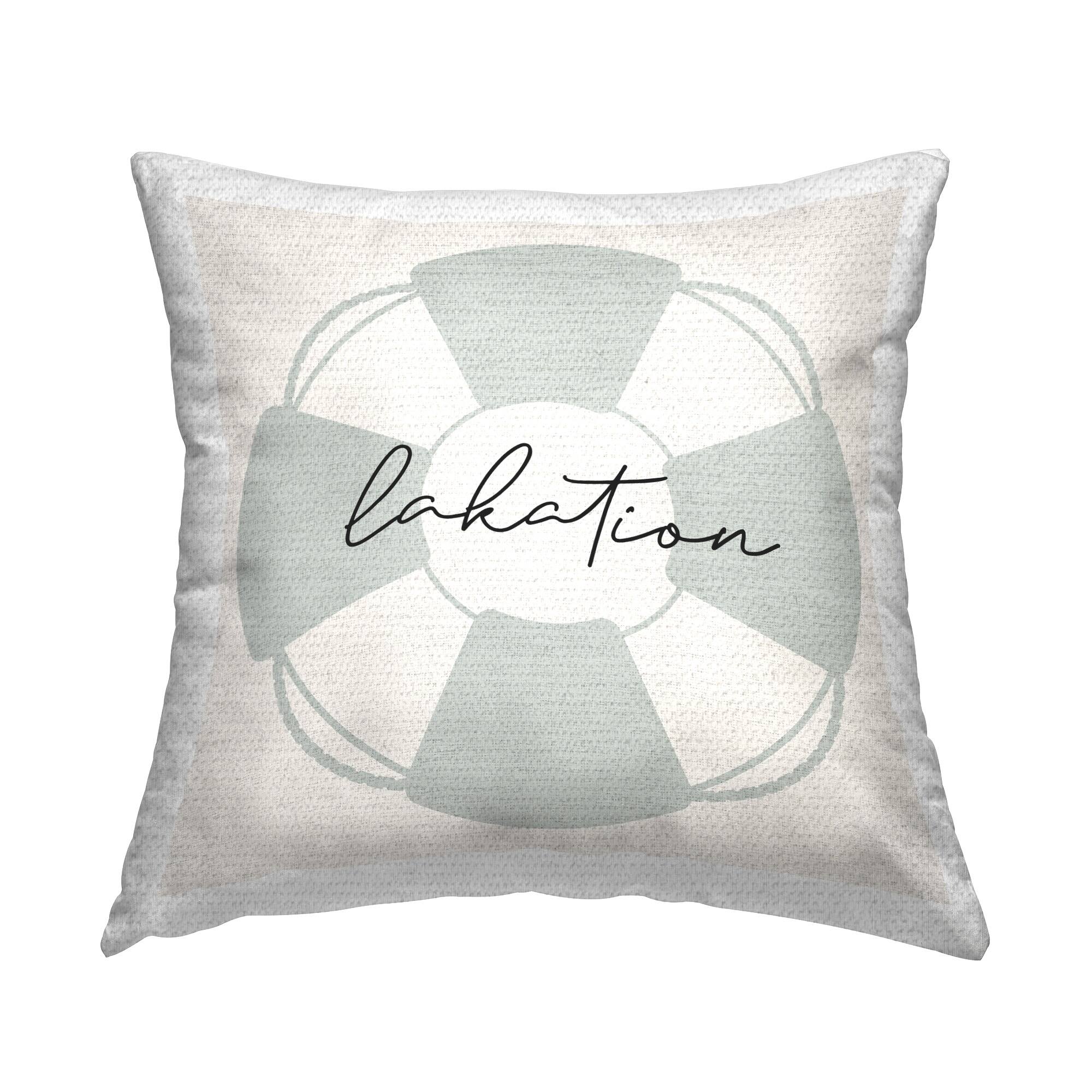 Stupell Industries 18" x 18" Lakation Lake Phrase Outdoor Print Throw Pillow